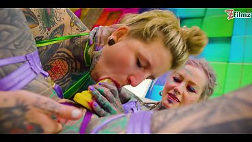 Naughty German Lesbians In Spanking Session &ndash_ String Outfit &amp_Vinyl Tease With Deepthroat Strap-On