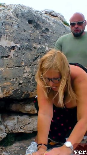 Epic moment from "German blonde housewife fucks on holiday in Mallorca outdoors"