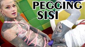 ”TATTOO trans sissy get ANAL fucked with strap-on, Alternative FEMDOM with dick cage, anal stretching”