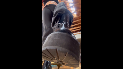 You gag on my boots and lick them clean