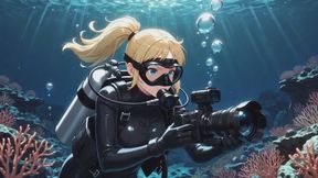 Sensual Scuba Diver Last Breath Underwater Struggle - Emily Thompson