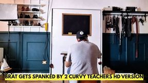 BRAT DOESN'T STUDY AND GETS PUNISHED BY 2 CURVY MATH TEACHERS 1 PART HD VERSION