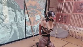 Rear arm straight half suspension tight bondage training