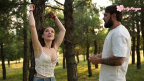 He Left Me Tied to a Tree - Random Guy Found Me and I Didn't Want Him to Stop Fucking My Wet Pussy