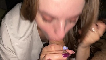 This cock goes so deep down her throat