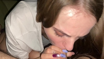 This cock goes so deep down her throat