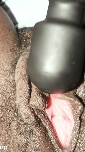 Stimulating My Big Pussy with Wand Vibrator Loud Moaning Orgasms