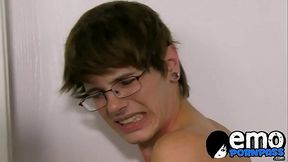 Twink makes a guy lick his ass and suck him off before anal