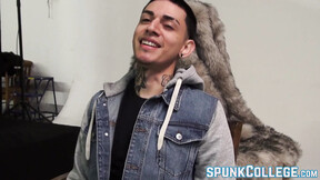 Latino twink Jordan masturbates passionately & teases solo