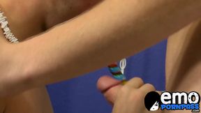Kinky teen Colby Klein sucking lollipop during hard fucking