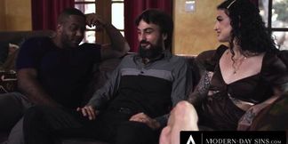 Married Couple's Thrill: Bi-Threesome Involving Strangers!
