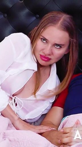 MY STEPSON FUCKS MY ASS WHILE WE WATCH A MOVIE IN THE SAME BED WITH MY HUSBAND.   Clip 1