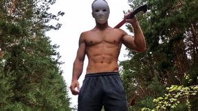 Halloween in the woods with a monster!