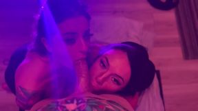 sloppy goth sluts double pov blowjob cum swap