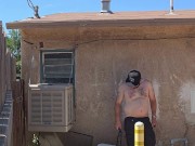 Public dildo riding in my back yard