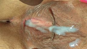 Jamdown26 - Dad0603 - White SSBBW wife cleaning the house naked and showing off her big fat ass close up while peeing and GETS HER PLUSH BIG pussy RAILED and creampied BY husband black cock - Big Thighs Spread Wide Open