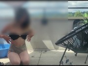 🇫🇷En bonne SalOpe je le chauffe! Il me baise sur la terrasse! Amateur extérieur