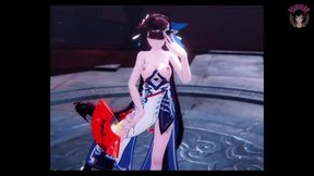 Honkai Li Sushang. Sexy Dance and Gradual Undressing