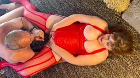 Granny Carmen&#039;s Blue Ribbon Suck, Stick &amp; Fuck