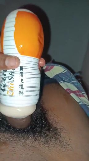 Sex toy masturbator and Big cumshot by desi ladka