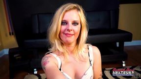 mya petite blonde coed messy bj thirsty finish cum swallowing!