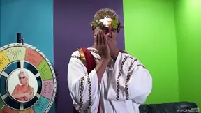 After being fucked by Porno Dan, AJ Applegate sees for the first time Prince Yahshua's monster cock