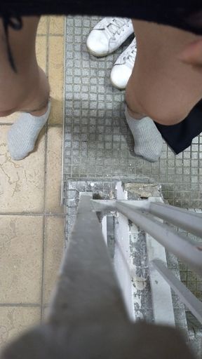 Bouncing my dick and balls in some random panty along the corridor.