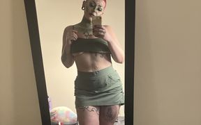 Chubby pawg poison ivy fingers herself in pussy and ass to orgasm. Long red nails