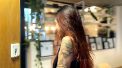 Petite Argentinian girlfriend gets creampie after dinner with friends