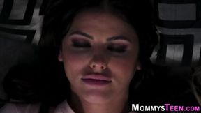 Three hot milfs and a innocent teen girl share passionate lesbian group action