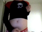 Emo girl plays with her hard cock