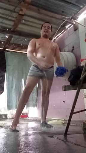 Jesus in boxer pulling his penis 171