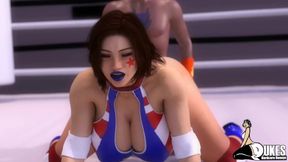 Big tit wrestler get dominated and fucked during her match