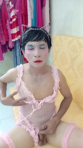 Transgender Wearing Sexy Lingerie Porn Making Love to Fuck Cock Too Much Pleasure