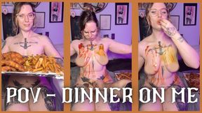 POV - Dinner on me - Messy Eating - Chewing - Burping