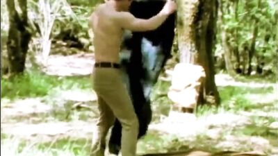 These gay fellows are having sex orgy in the woods