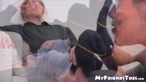 Horny Dan licked and sucked every inch of the feet of handsome Chance