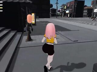 Manga game Roxanne exhibitionist in public
