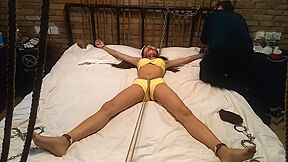 Chinese Babe Cuffed To Bed