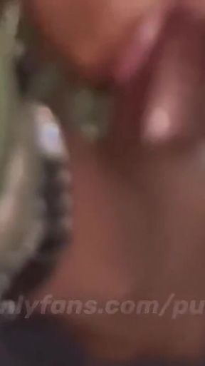 Cheating Girlfriend Suck My Dick in the Car up Close and Personal Blowjob