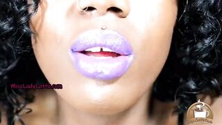 Cumming to My Purple Lips JOI Lipstick Bondage Full Lips