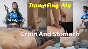 Alisha trampling my groin and stomach