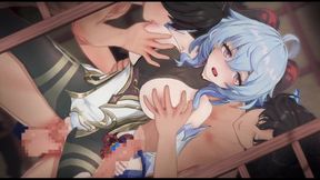 Genshin Impact Ganyu #03gangbang 3d Hentai Animation.(fingering,handjob,blowjob,sex)