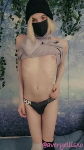 Young femboy trains his tight ass with a toy