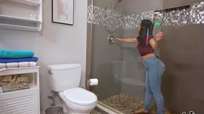 Latina Nikki Marks Takes Steamy Shower Before Doggy Style Frenzy