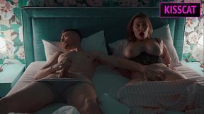 Step mom can'_t lie alone on vacation and comes to Step son'_s shared bed for hard sex