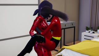 futa Marinette Ladybug with Violet the Incredibles