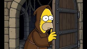 Slut in Chains Takes His Cum. Erotic Fantasy. Cartoon Parody of the Simpsons