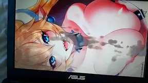 Bowsette Tempts Loner with Busty Charm Fiery Passion Ending in Cream Pie