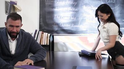 Naughty BookWorms - Sexy Asian Student Lulu Chu Seduces Professor After Graduation